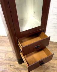 Vintage Medical Cabinet • Metal & Glass • 58″. 2 Drawers STEELINE?