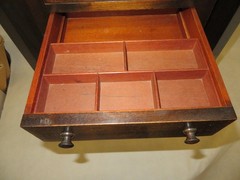 Antique 29″ Imperial Solid Mahogany Martha Washington 3-Drawer Sewing Cabinet