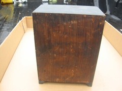 ORIGINAL OLD AMERICAN MADE SMALL 18 DRAWER WOODEN SPICE OR VALUABLES CABINET