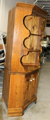 Vintage Solid Knotty Pine Custom Corner Cabinet – Rustic Country American