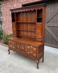 Antique English Plate Dresser Sideboard Server GEORGIAN Era Oak and Mahogany