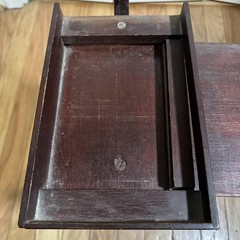 Vintage 30″ w/ Handle Telephone Stand / Table W/ Directory Book Shelf Valet Wood