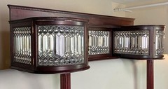 Antique Victorian Jeweled & Beveled Leaded Glass Back Cupboard – 1890s #22467