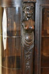 Quarter Sawn Oak Curio Cabinet, R.J. Horner, with Figural Women
