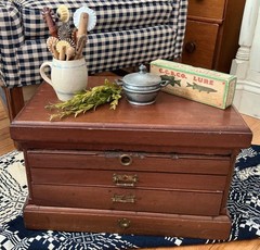 Antique Apothecary Wooden Cabinet Box with Multiple drawers Brass Hardware