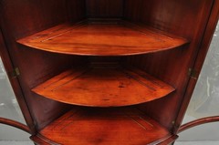 Vintage Morganton Duncan Phyfe Mahogany Bow Front Corner China Cabinet Curio