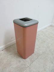 Vintage 1950s Industrial Dental Cabinet Trash Can Waste Basket mechanical Lid B