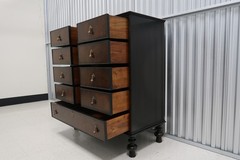 Henredon Acquistions Antique Style Mahogany Two Tone Rame Cabinet