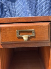 Wood Card Catalog File Drawer Desktop Organizer