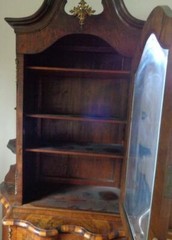 Antique Dresden Cabinet – GORGEOUS DETAIL – ORIGINAL HARDWARE. – NEEDS TLC