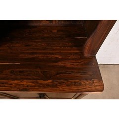 Don Shoemaker Studio Cocobolo Rosewood Breakfront Bookcase Cabinet, Circa 1970s