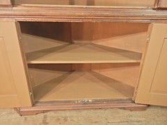 Antique Primitive Corner Cupboard Cabinet Panel 4 Door Pine Rustic