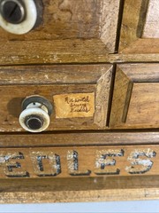 Vintage Crowley’s Needles Wood Cabinet – Antique 12 Drawer Cabinet