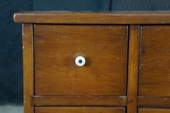 Mid Century Early American Style Apothecary Cabinet Spice Chest Side End Table