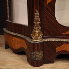 French inlaid sideboard cabinet Napoleon III style vitrine marble 20th century