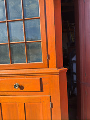 antique corner cupboard cabinet 2pc Farmhouse Country Clean 1800 refinished