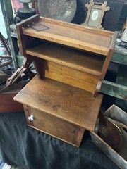 ANTIQUE MINIATURE CHILDS PRIMITIVE WOODEN STEP BACK CUPBOARD KITCHEN PANTRY