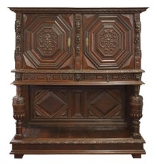 Antique Cupboard, Renaissance Revival, Credence, Carved, Large, 18th / 19th C.!