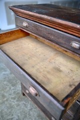 Antique Apothecary Cabinet Wood drawer map flat file industrial Vintage Chest