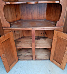 Antique Primitive Country Farmhouse Corner Cabinet Cupboard, 87″ tall