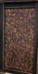 SOLD!Sideboard Storage Cabinet. Red/Black. Queen Anne Legs. Velvet Fronts. SOLD!