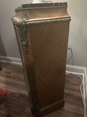 18th Century French Furniture Cabinets w/ bronze accents and natural marble top