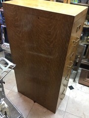 Rare Antique Macey Tiger Oak Metal Four Drawers File Cabinet Metal Body !