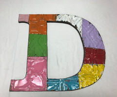 Decorative Salvaged Tin Ceiling 16″ Patchwork Mix Color Metal Letter D 1611-23B