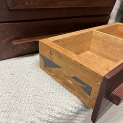 vtg Primitive Folk Art TULANE CA. Wooden Small Wall Fruit Box 4 Drawer Cabinet