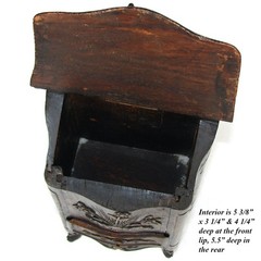 Carved Wood French Country French 16.5″ Tall Salt Box, Cabinet after 18c Style