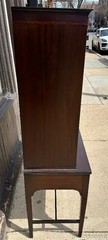 Antique Inlaid Mahogany / Walnut Edwardian Style China Cabinet Bookcase Bar