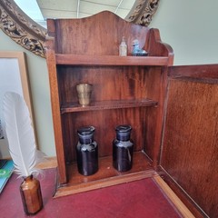 Antique victorian mahogany Mirrored Bathroom Kitchen Display Cabinet