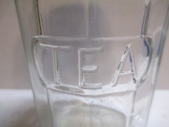 Hoosier cabinet Original “COLONIAL Style ” Tea Spice Jar Embossed Lot # 6004