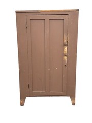 antique primitive 1 door cupboard cabinet painted jelly milk farm house country