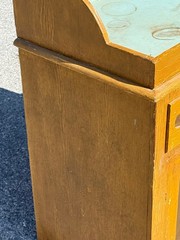 Antique paint decorated Folk Art cupboard cabinet grained Childs size 1900