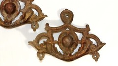 AMAZING PAIR 19thC EMPIRE ADAMS STYLE BRONZE BRASS CHEST of DRAWER HANDLES