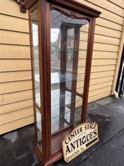 66688 Fancy 4 Door Side Loading Mahogany Curio China Cabinet