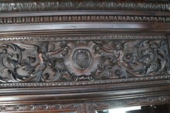Important Pair Antique R.J. Horner Renaissance Revival Mahogany Bookcase Cabinet
