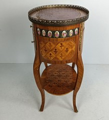 Marquetry Inlay Dresser Cabinet Wood Italian Medallions vintage