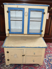 Antique Child Kitchen Cupboard Primitive Painted Toy Cabinet Shabby Chic