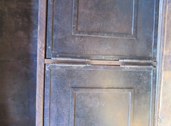 C – Antique Wooden Shelf With Metal Doors. X3283