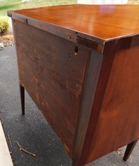 Antique Hepplewhite Style Mahogany Bow Front Short Sideboard Storage Cabinet