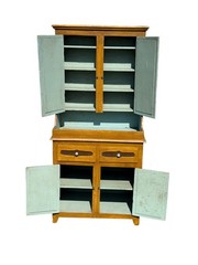 Antique paint decorated Folk Art cupboard cabinet grained Childs size 1900