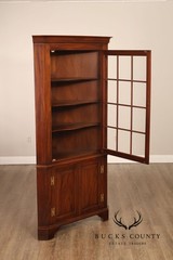 Henkel Harris Solid Mahogany Federal Style Corner Cabinet