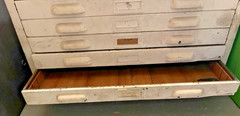 Vintage Wood Flat File Cabinet – Blueprint Drafting Architectural Art