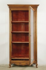 Vintage European Beveled Glass Wood Vitrine