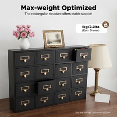 16 Drawers Vintage Tabletop Library Card Catalog Cabinet Apothecary Storage Box