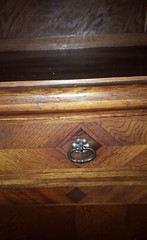 Antique Early 1900’s Dark Oak 84″ China Buffet With Hutch. 4.5′ Wide x 17″ Deep