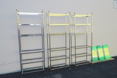 Boeing Company Chrome and Glass Display Shelving Etageres set of Three 9640