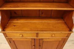 Farmhouse Antique Carved Pine Cupboard or Display Cabinet #55760